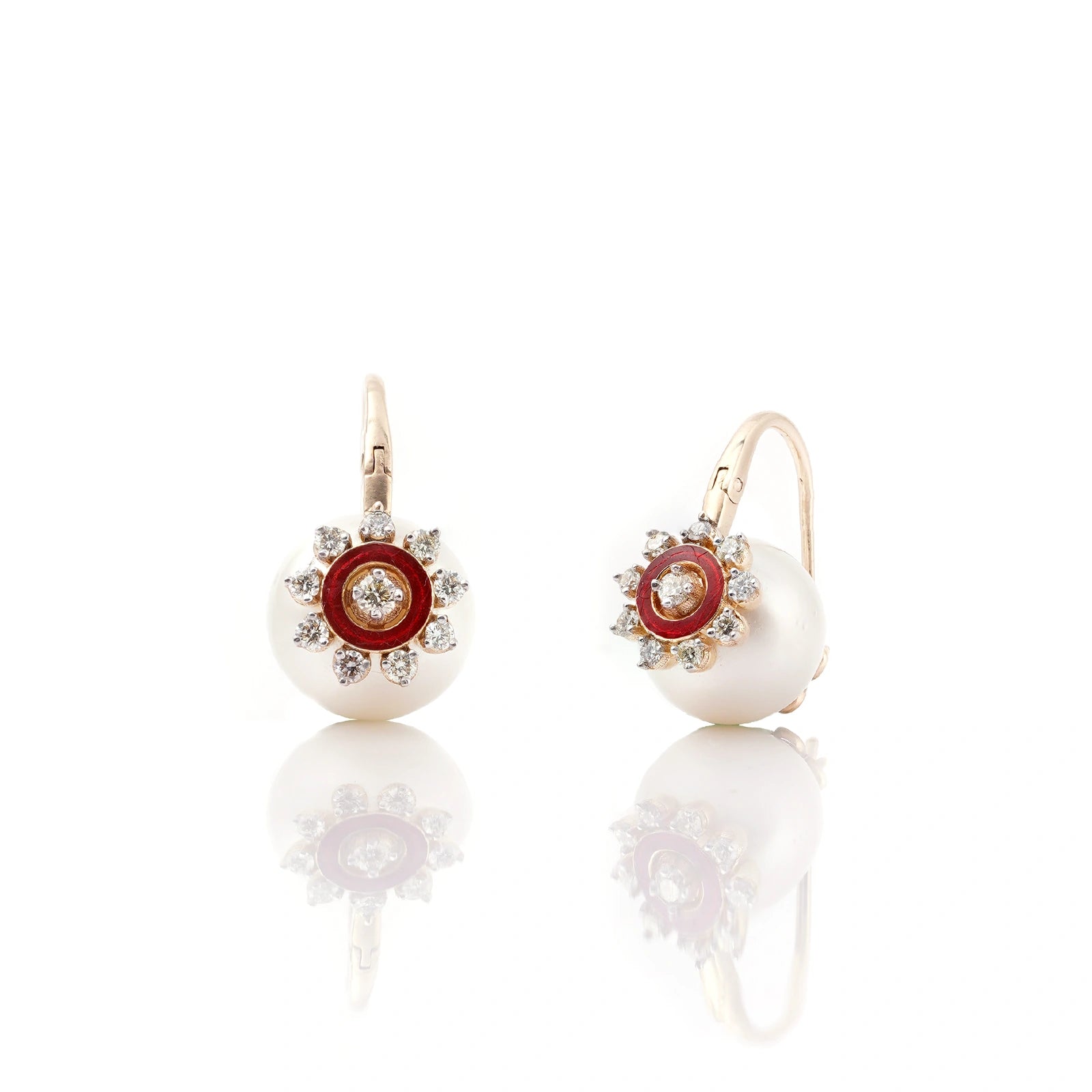 Camille Red Enamel Earrings