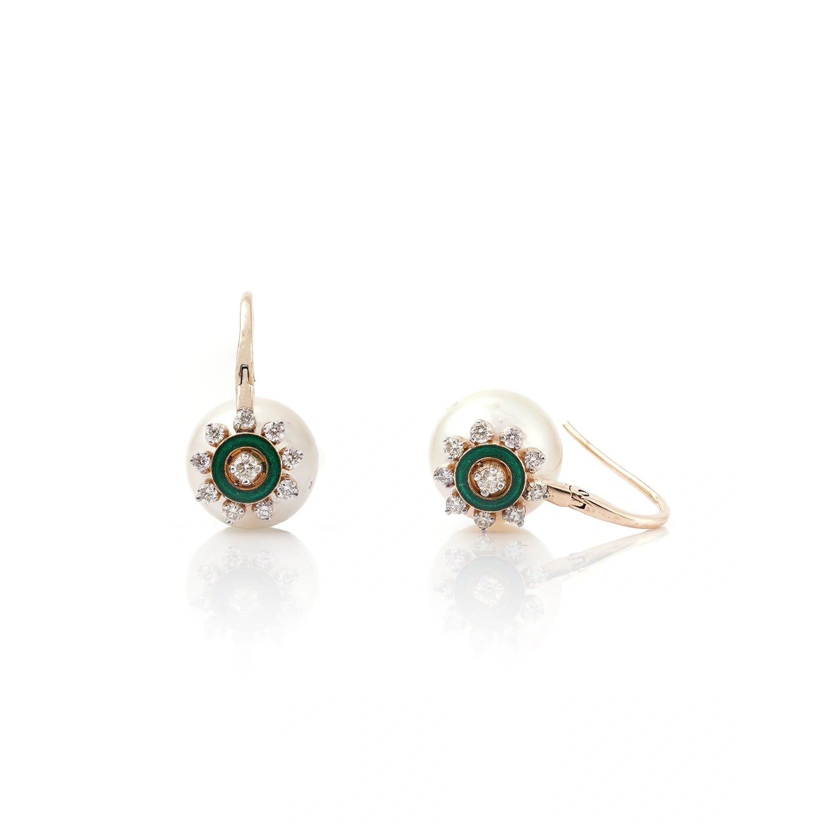 Camille Green Enamel Earrings