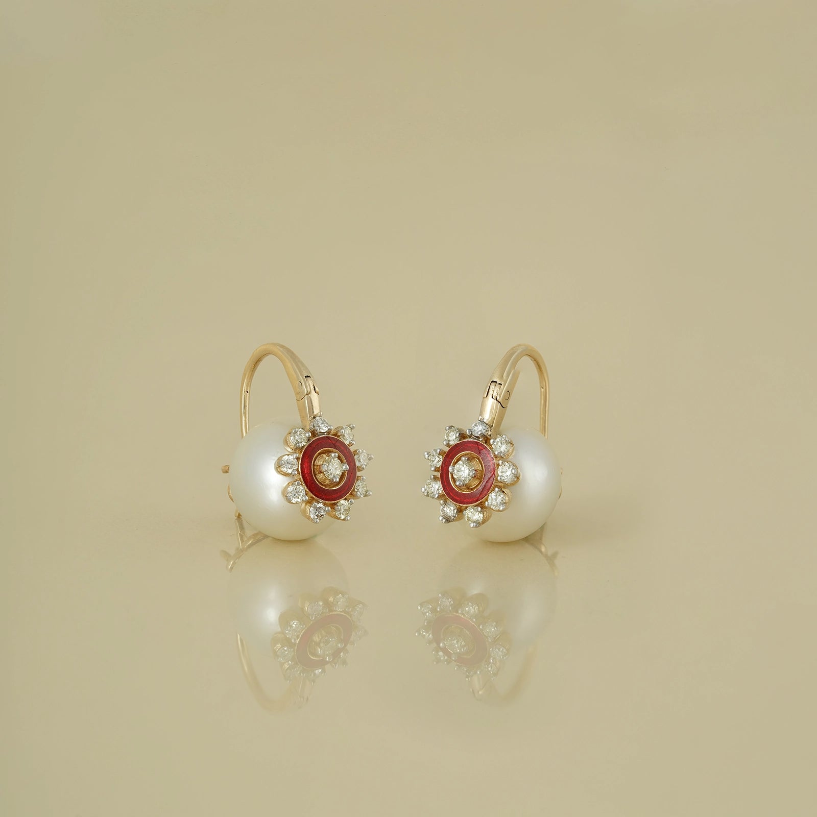 Camille Red Enamel Earrings