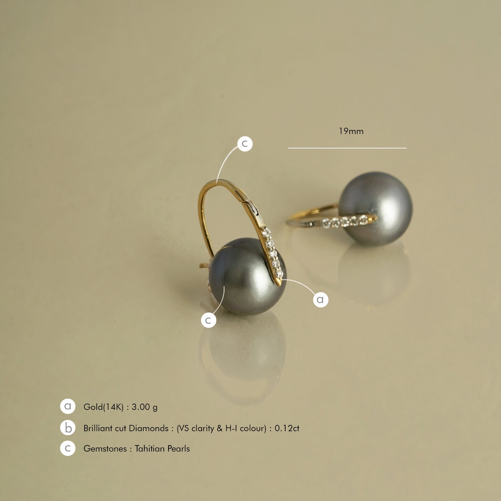 Grace Kelly Tahitian Pearl Earrings