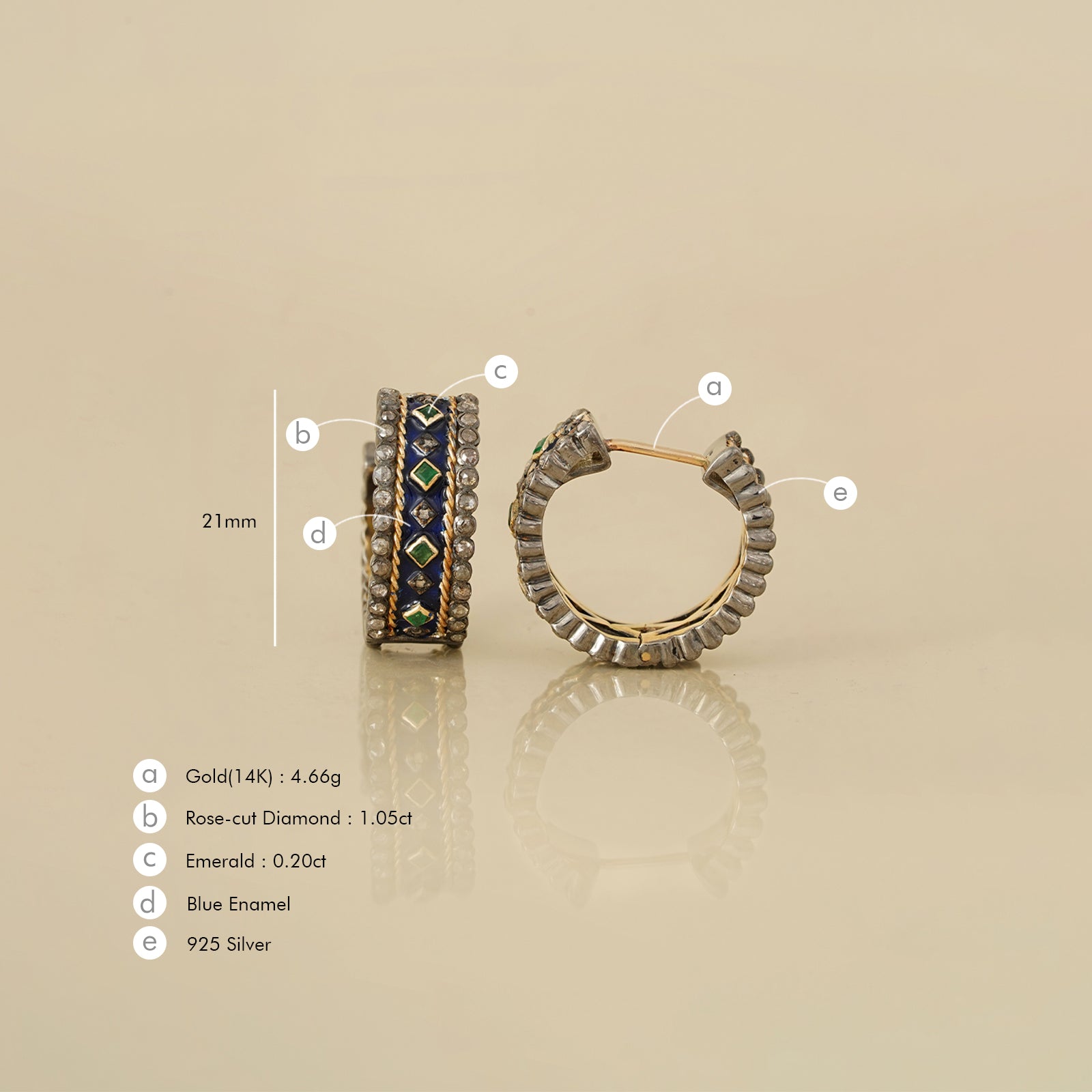 Pavia Cobalt Blue Mini Hoops