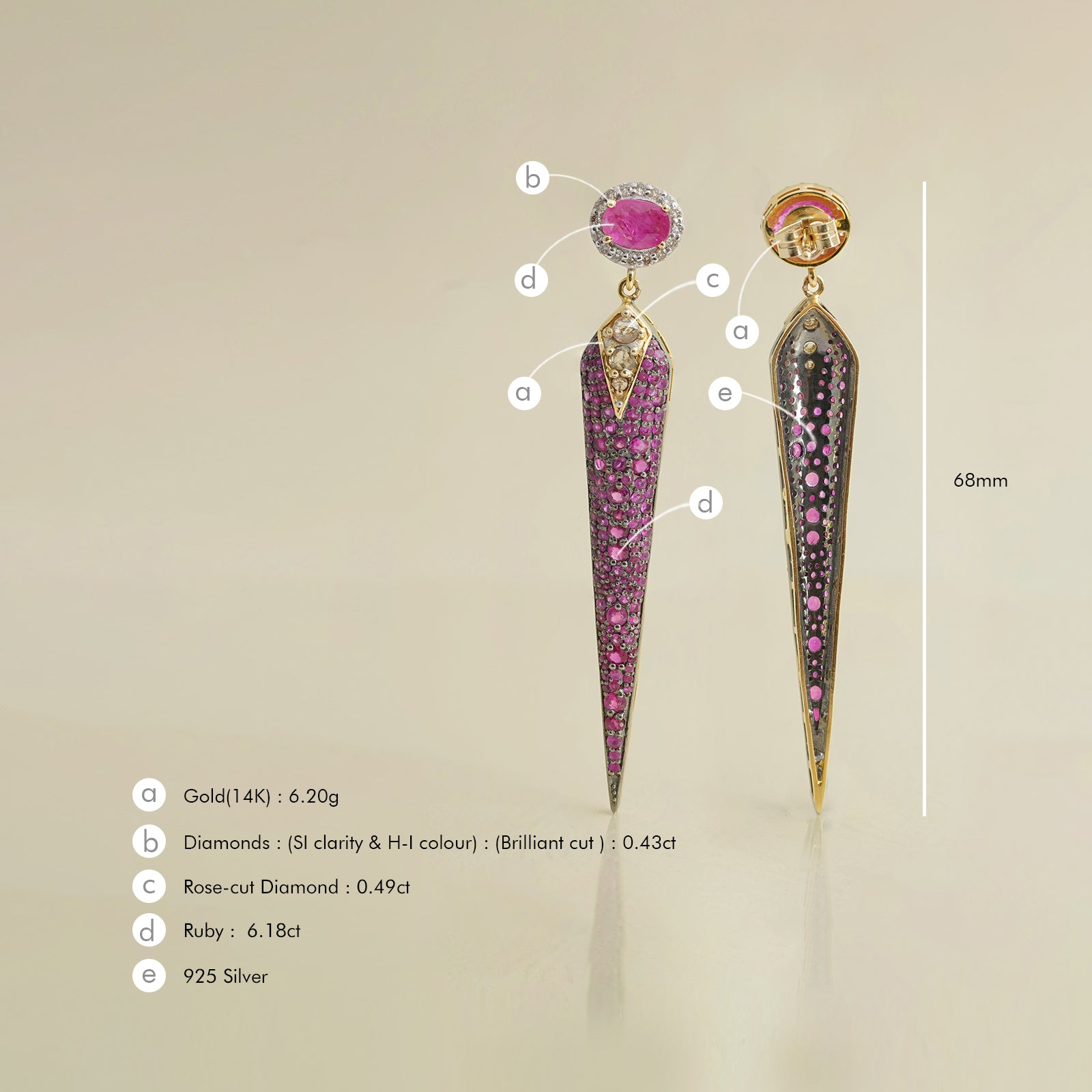 Rosa Ruby Earrings