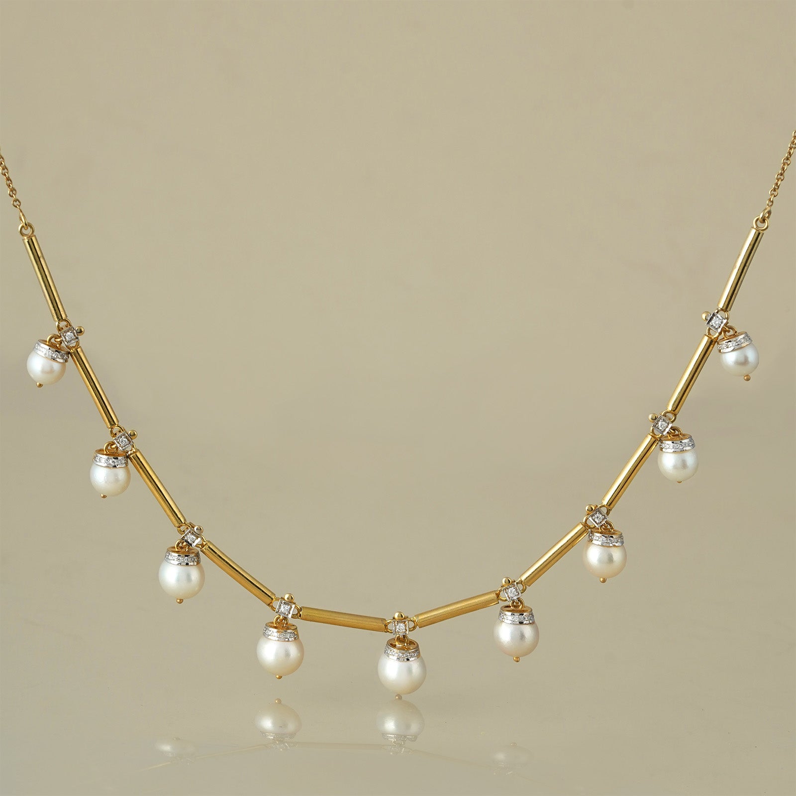 Shae Gold Diamond and Pearl Necklace – Vibe with MOI
