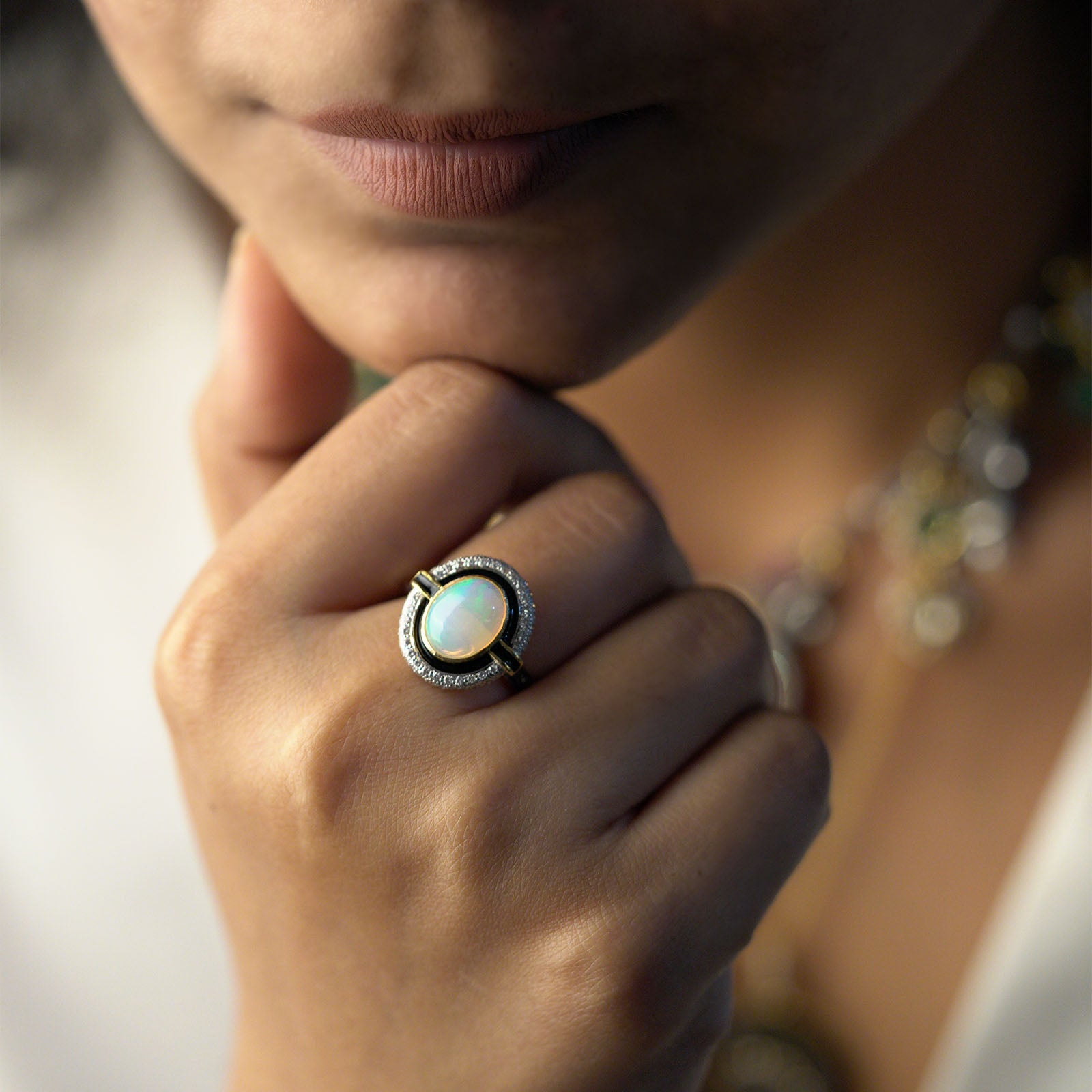 Opal and Diamond Ring