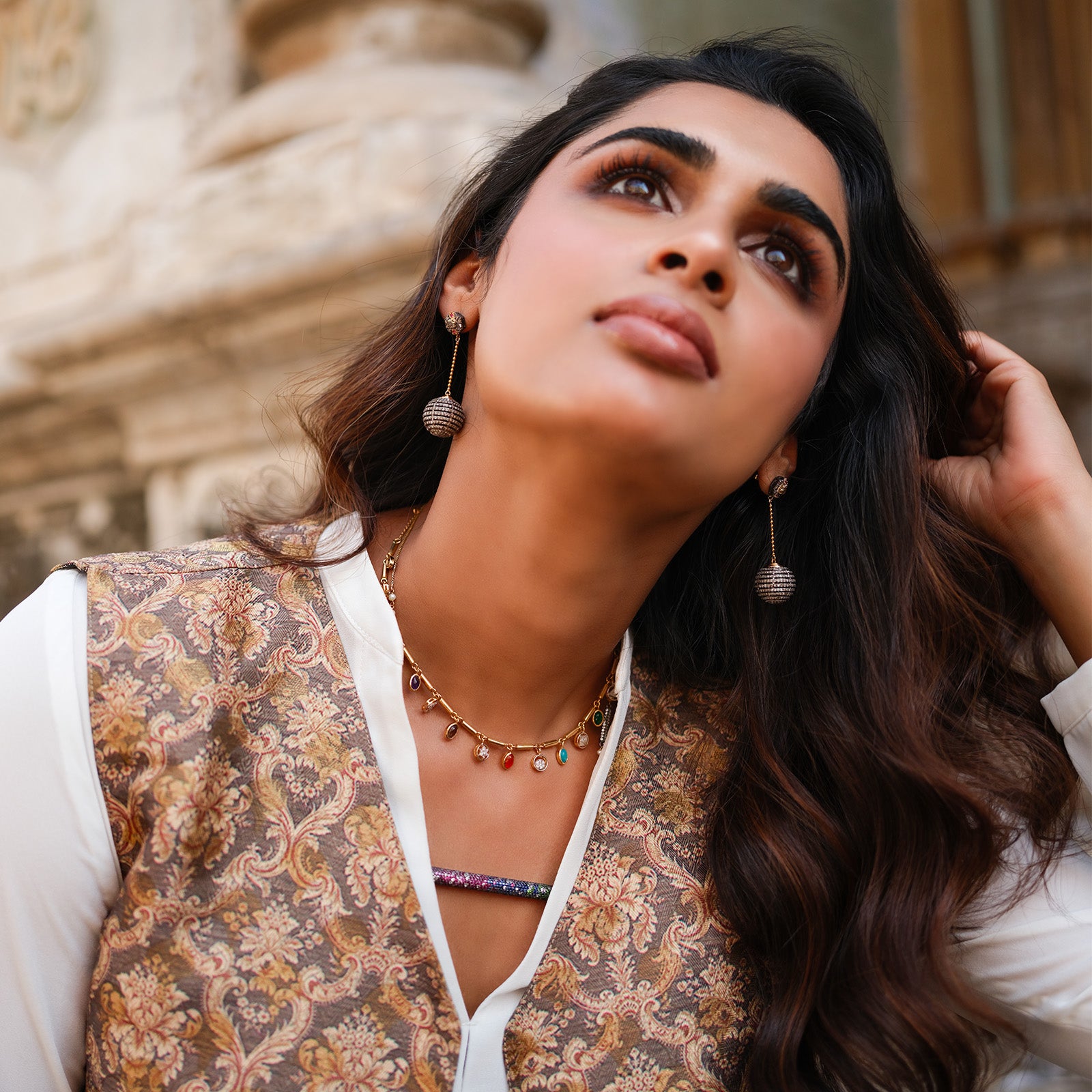 Gold Diamond and Gemstone Necklace