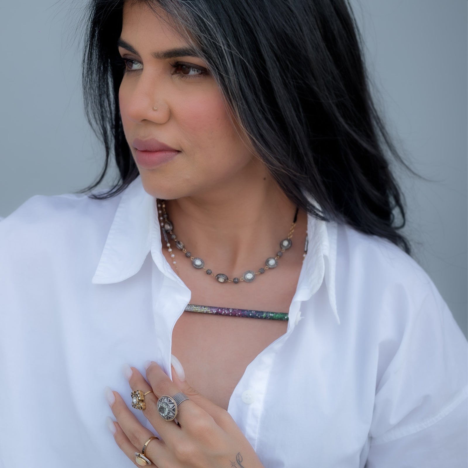 Multi Gemstone Pendant Necklace
