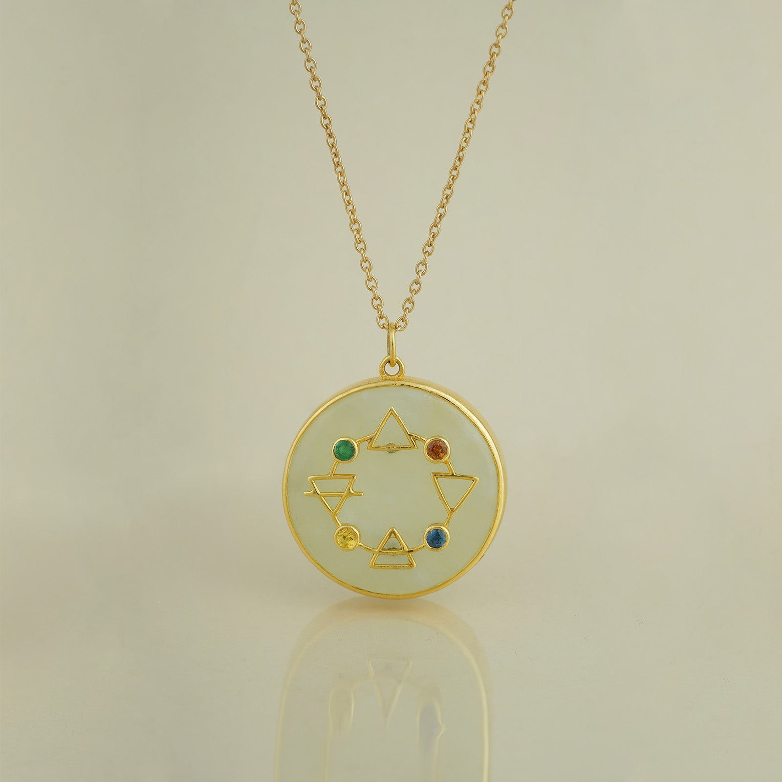 Gold and Gemstone Pendant Necklace