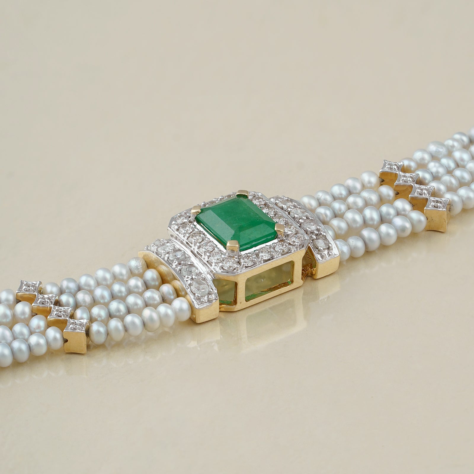 Emerald and pearl on sale bracelet