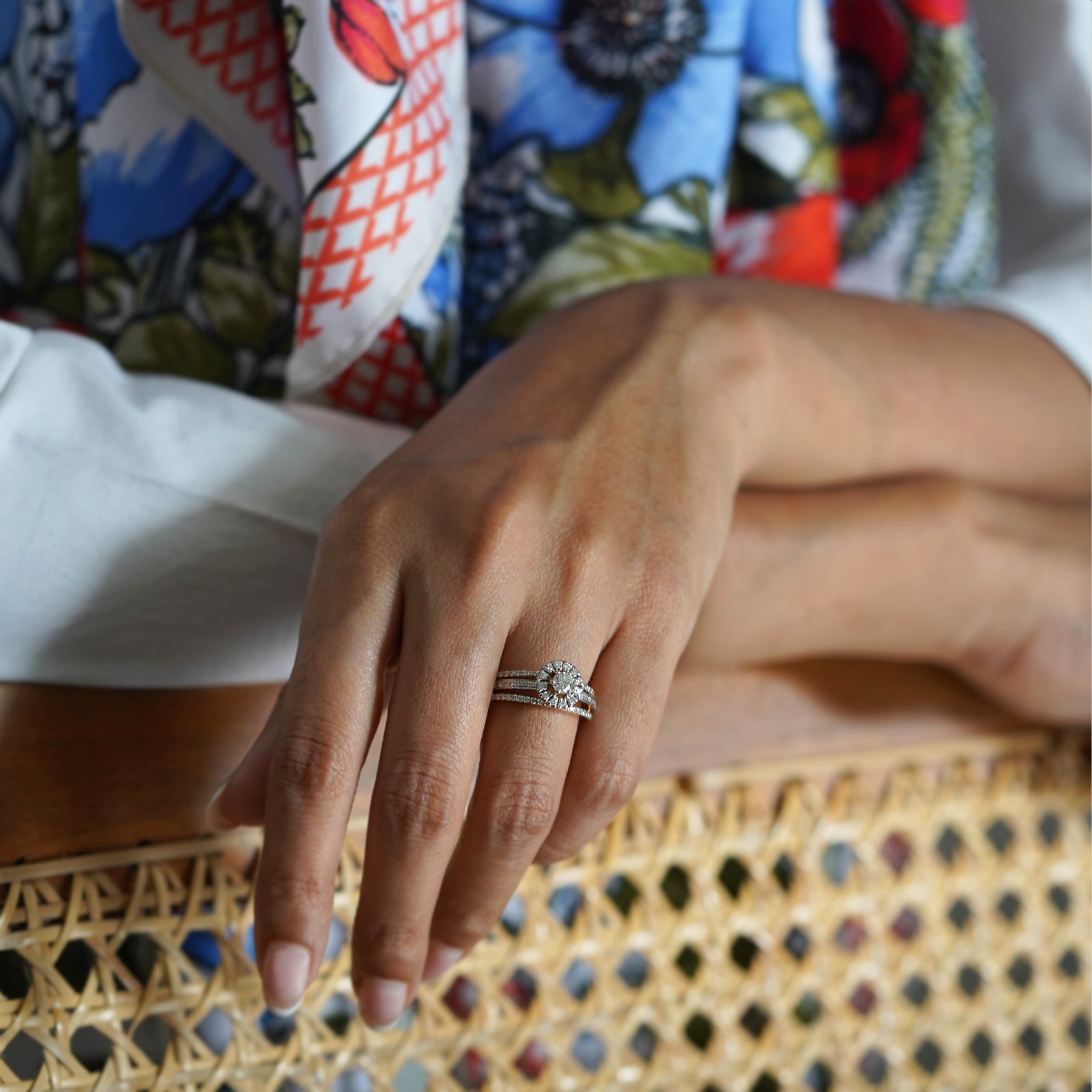 Gold and Diamond Engagement Ring