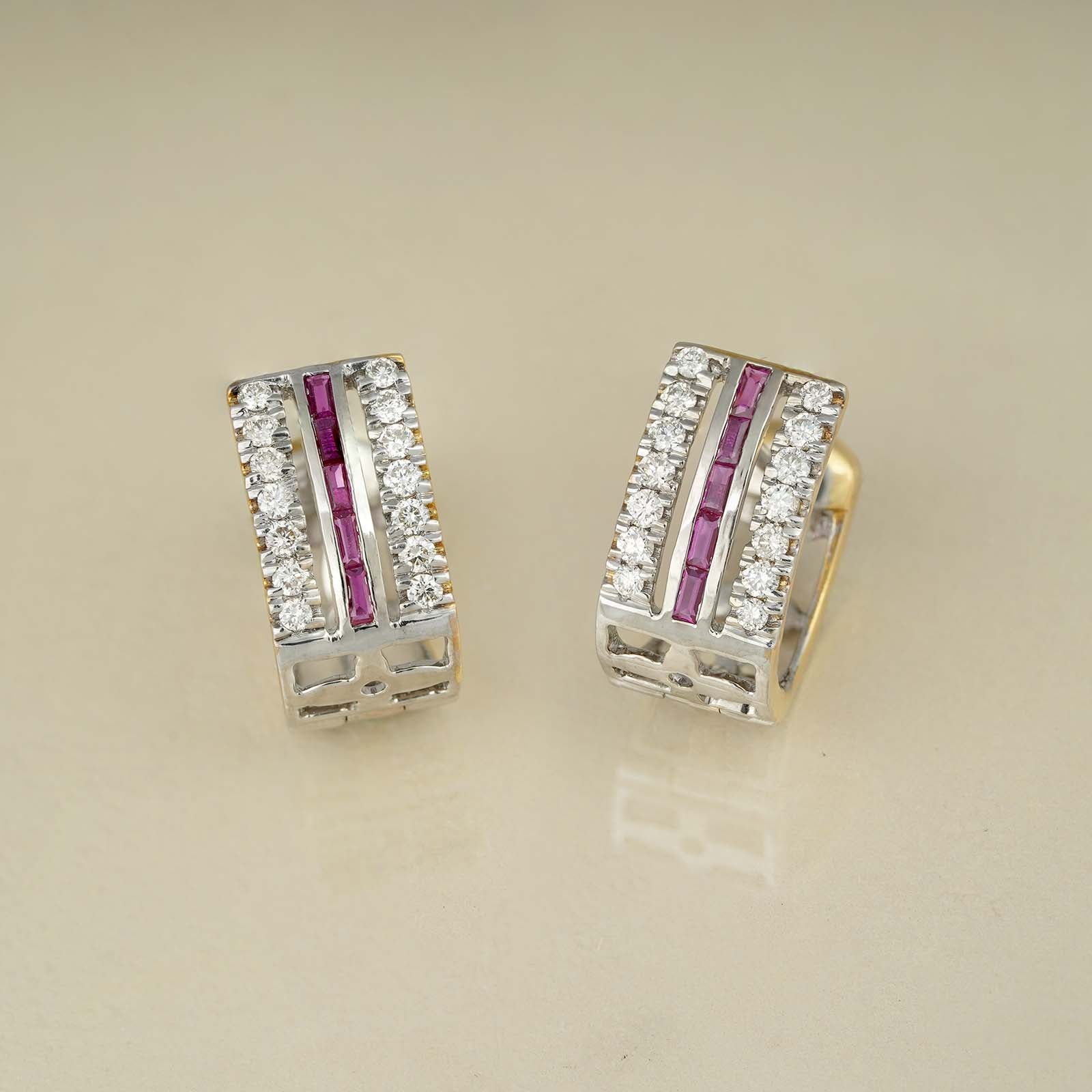 ruby and diamond clip earrings