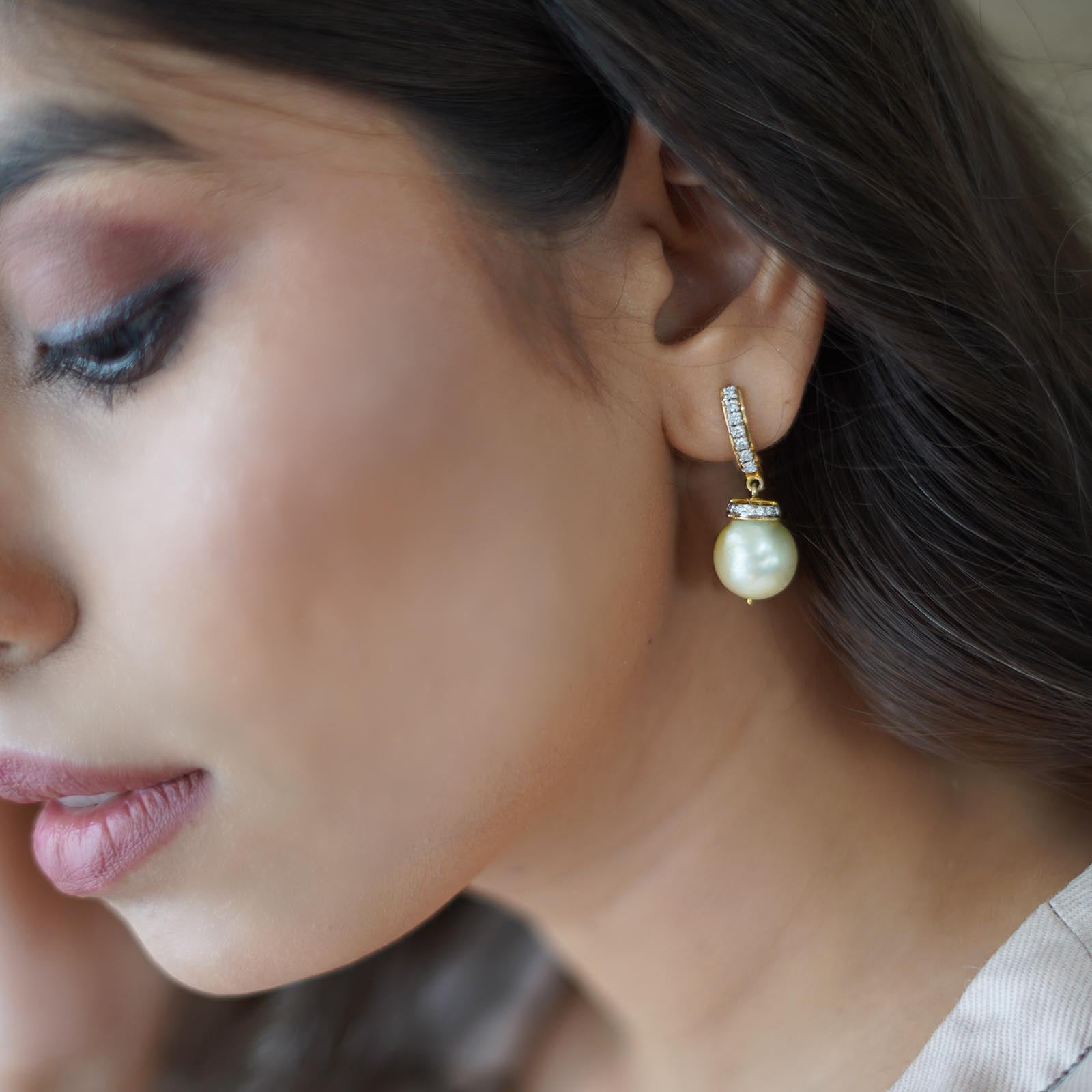 Pearl and Diamond Earrings