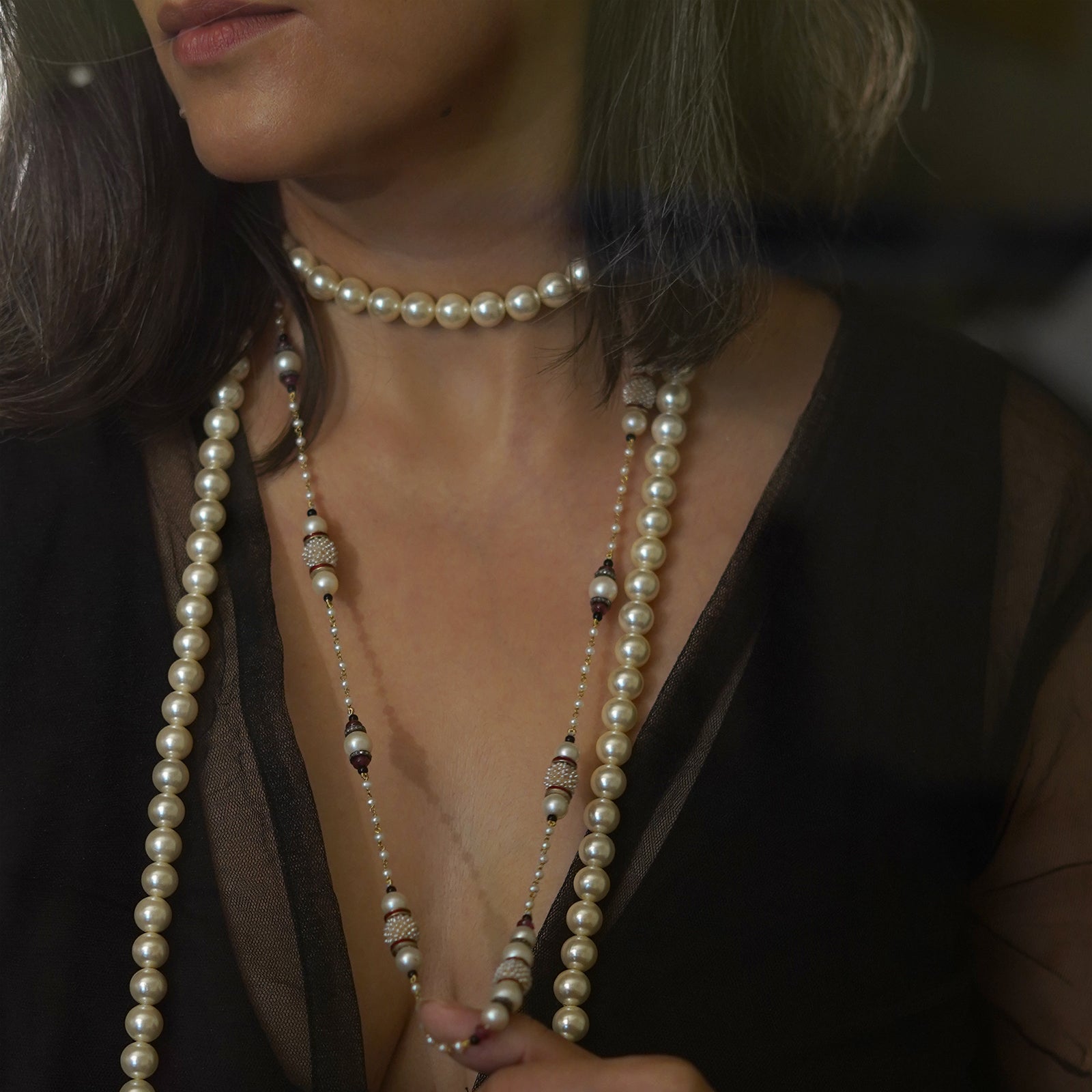 Pearl and Pink Tourmaline Necklace