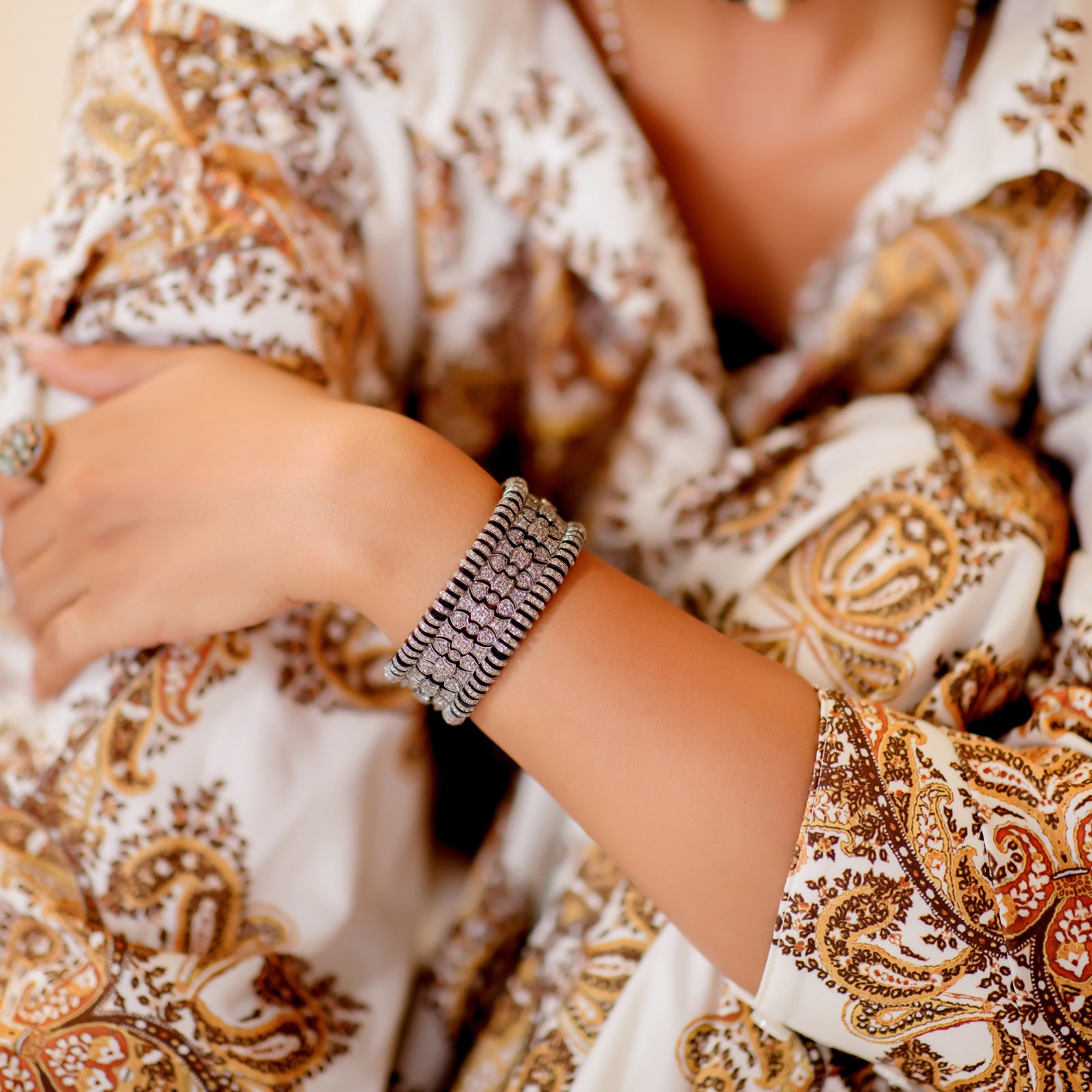 Silver and Diamond Bracelet