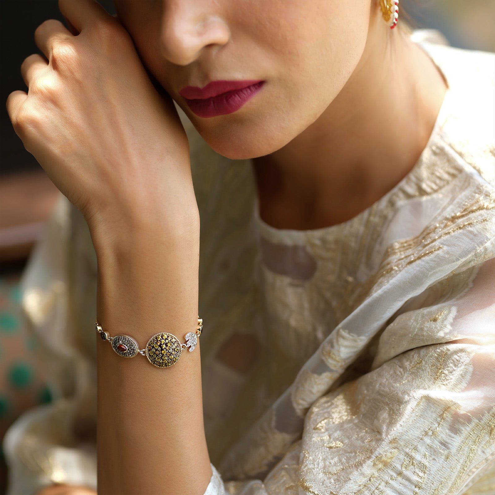 Zora Gold and Gemstone Bracelet