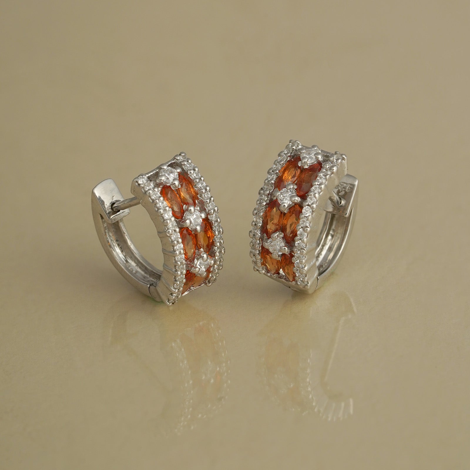 Phoebe Orange Sapphire Earrings