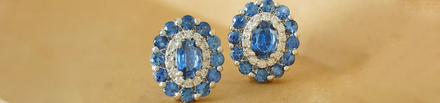 Sapphire & Tanzanite Earrings