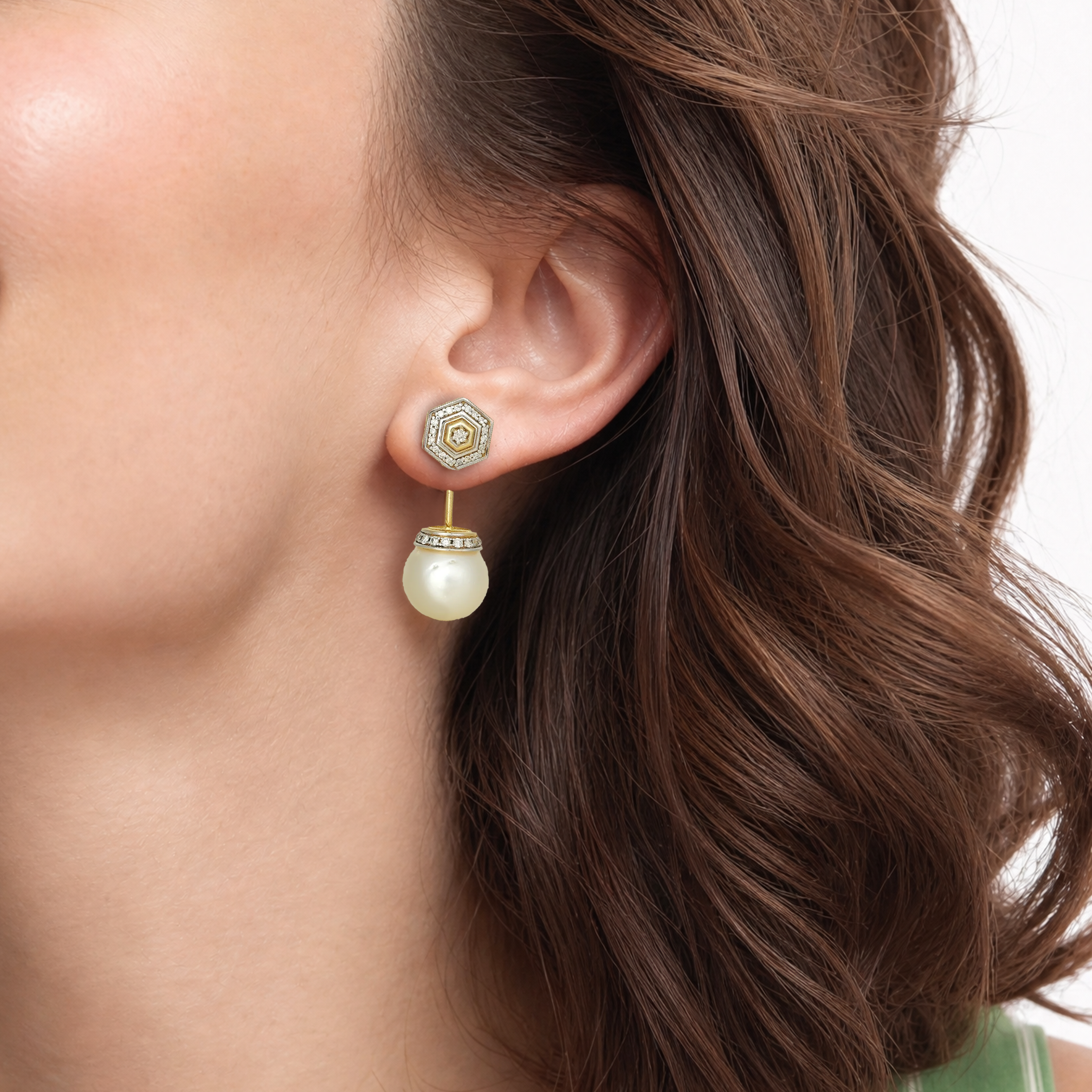 Hexa South Sea Pearl Earrings
