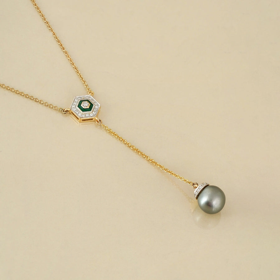 Hexa Tahitian Pearl Lariat Necklace