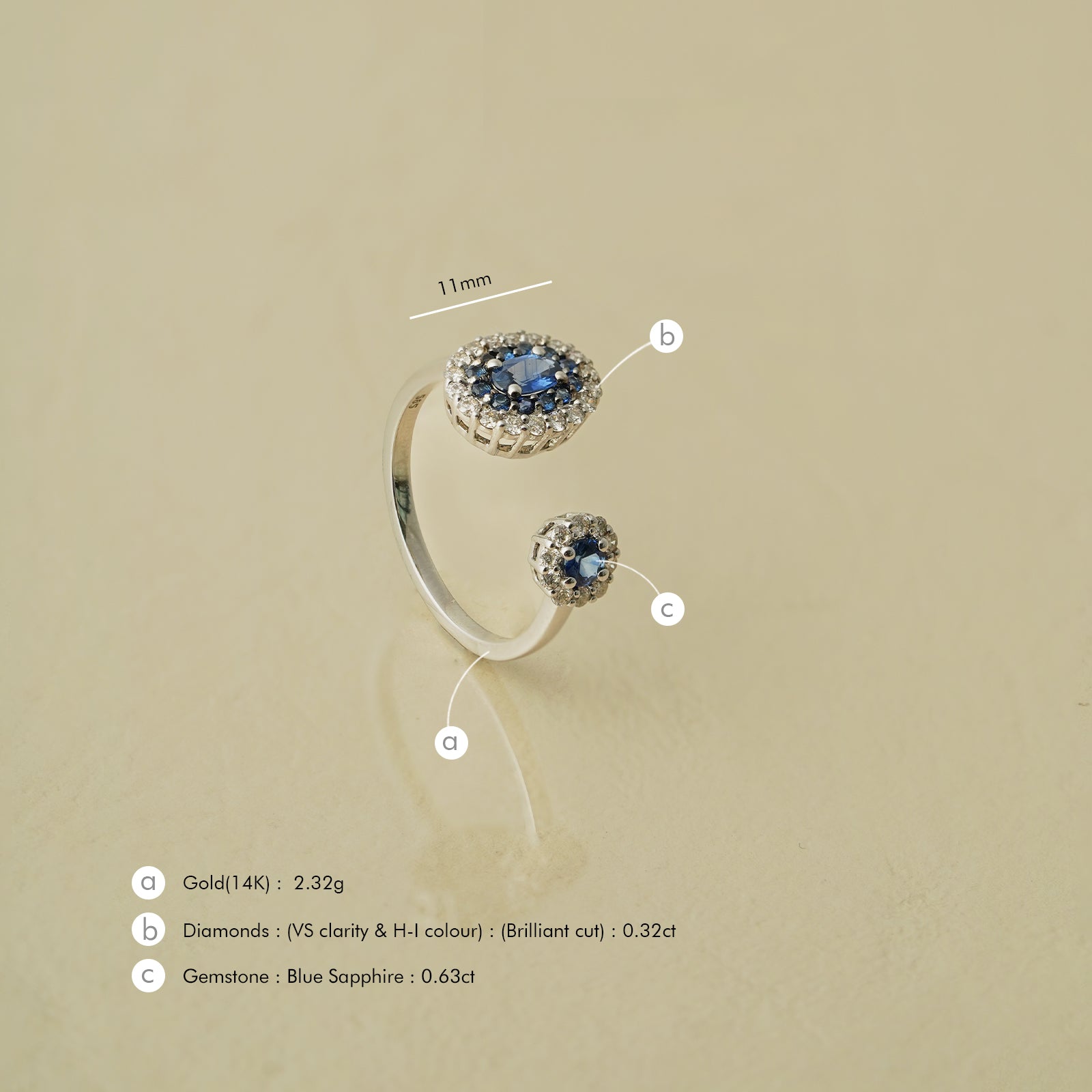 Adele saphhire Ring