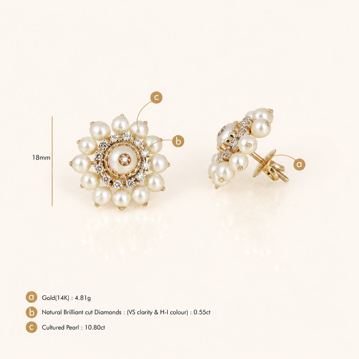 Audrey Snow Ear Studs