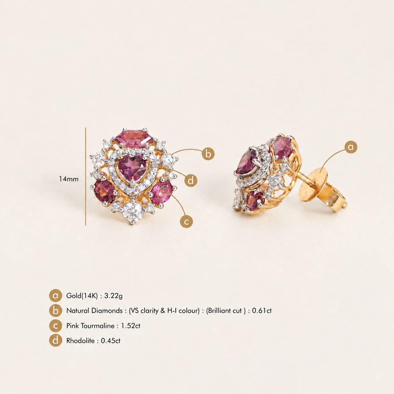 Amalfi Rose Ear Studs