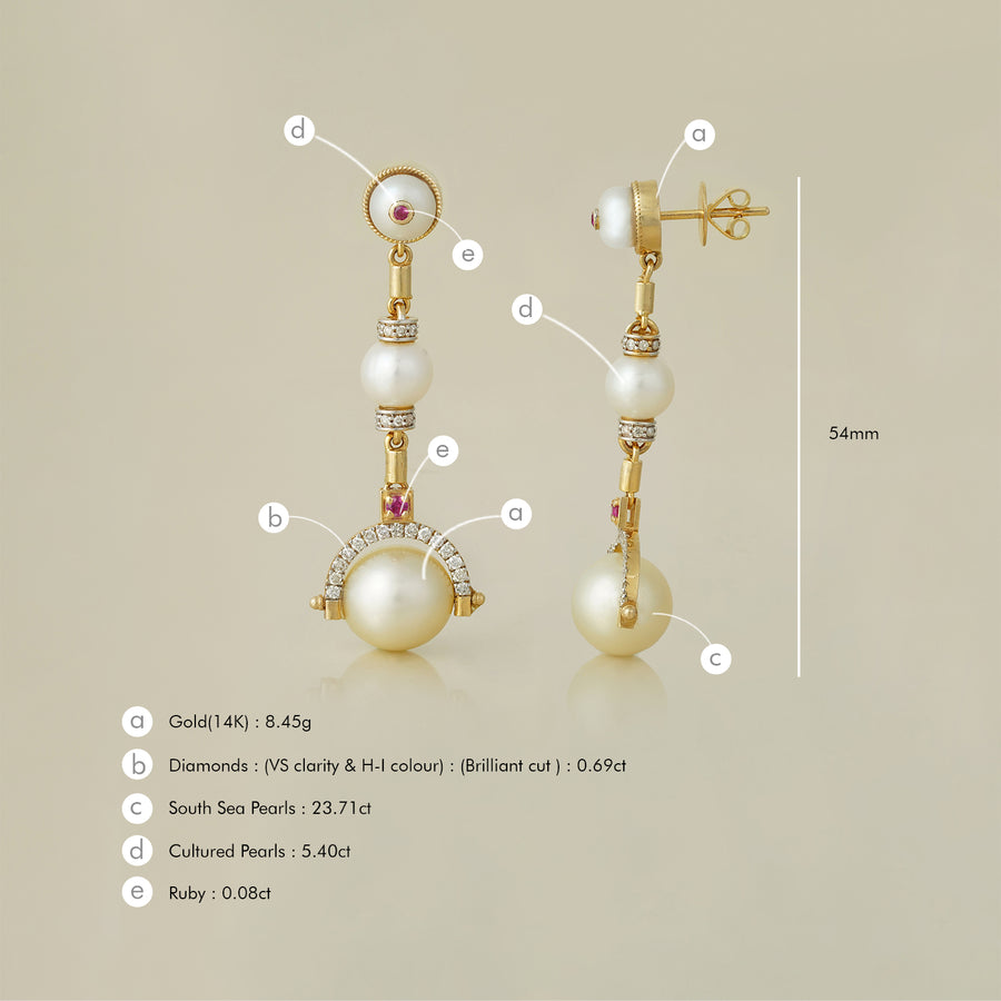 Debbie South Sea Pearl Drop Earrings