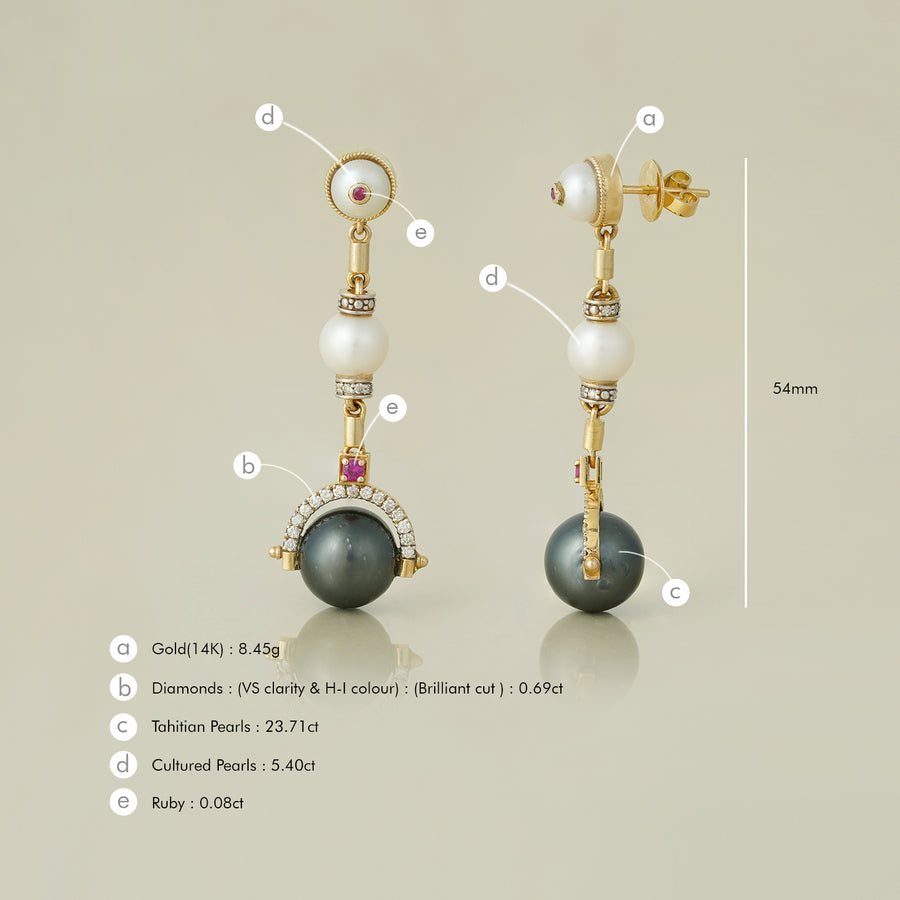 Debbie Tahitian Pearl Drop Earrings