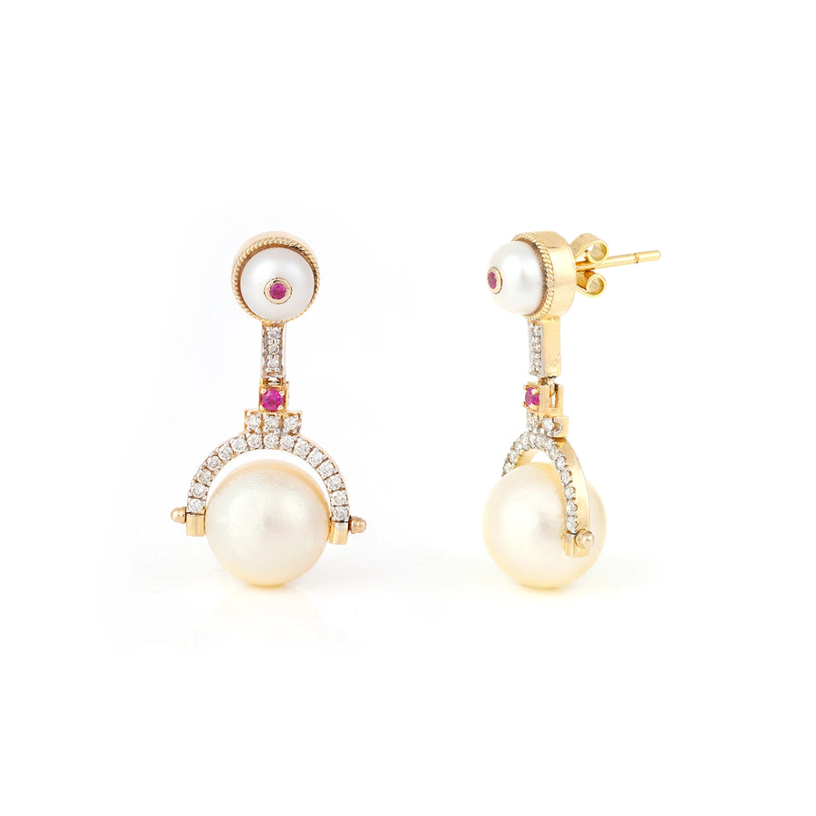 Debbie South Sea Pearl Mini Drop Earrings