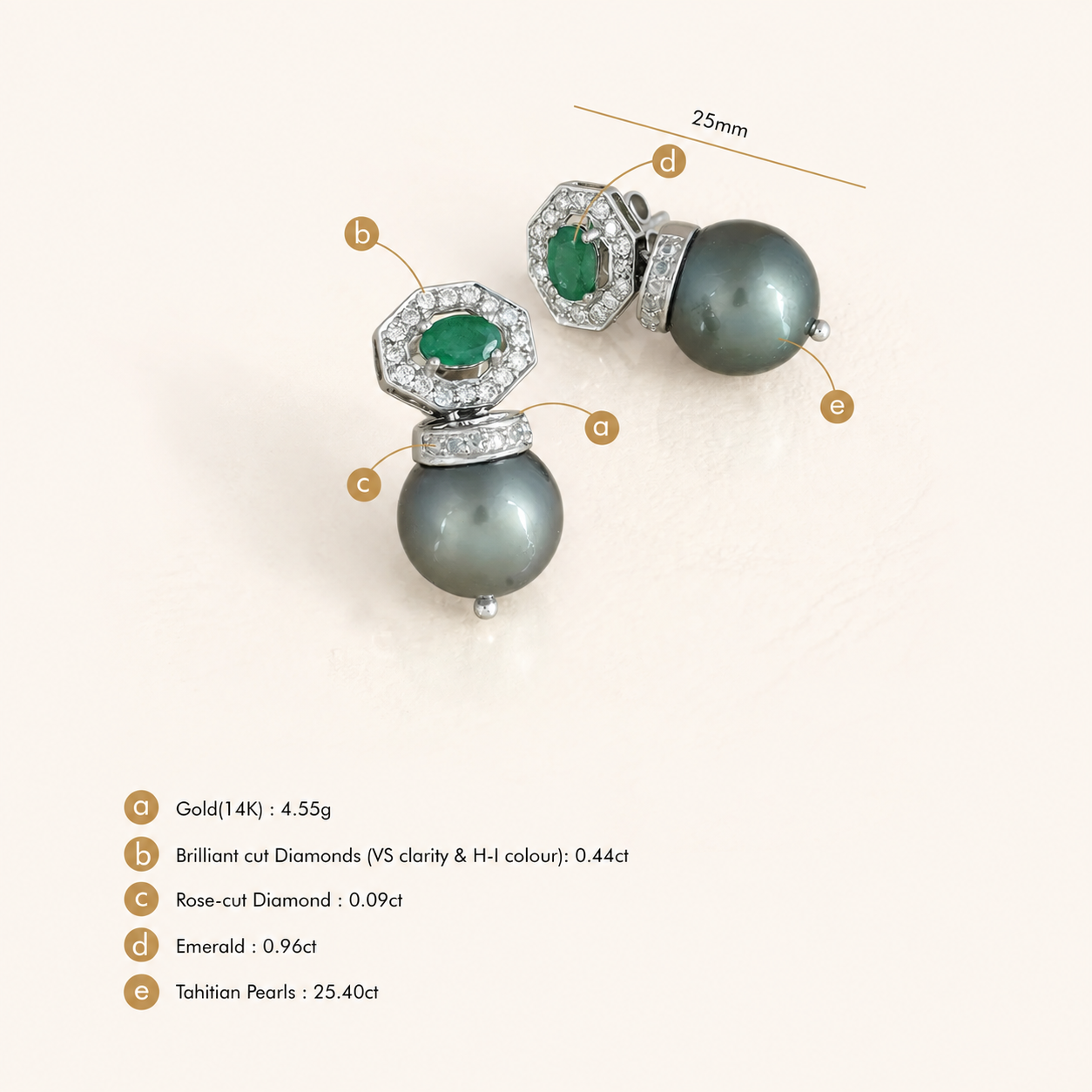 Emily Tahitian Pearl Earrings