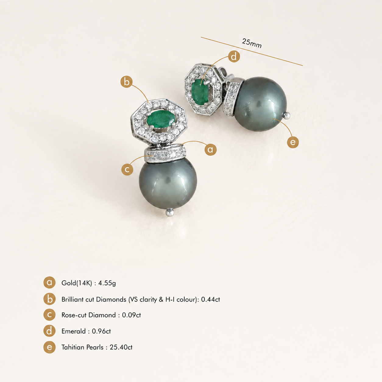Emily Tahitian Pearl Earrings