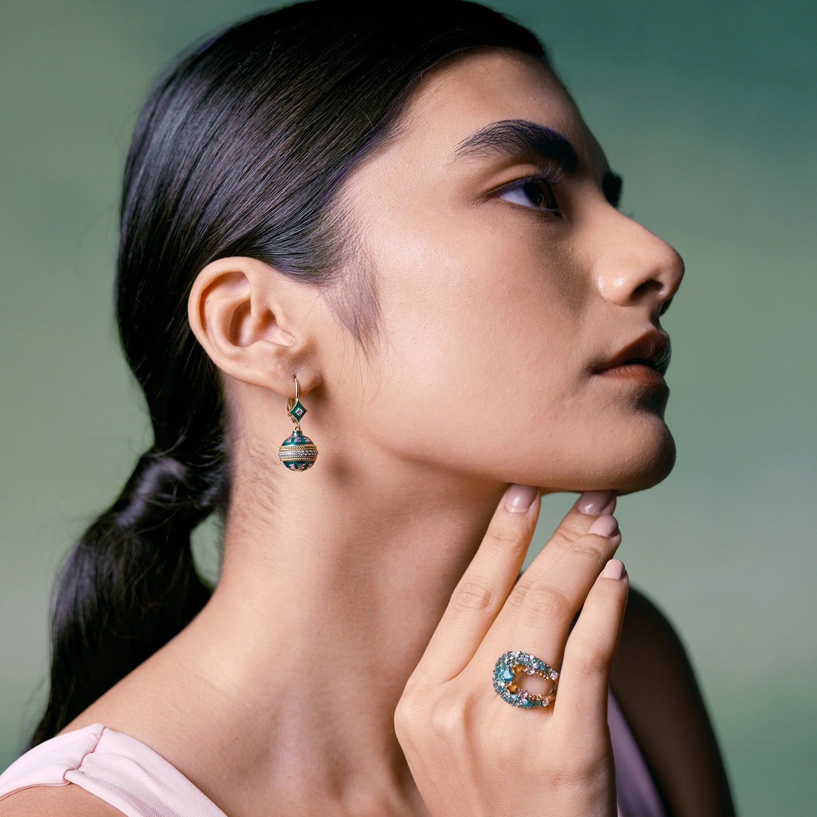 Eva Mini Sage Earrings