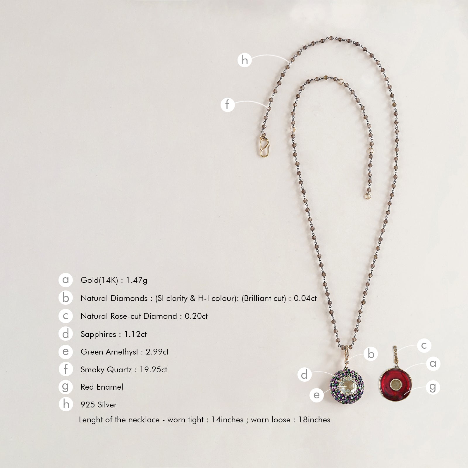 Felix sapphire and amethyst micro-pavé orchid Pendant Necklace