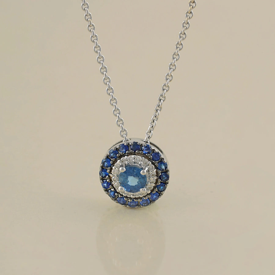 Azure Sapphire Pendant Necklace