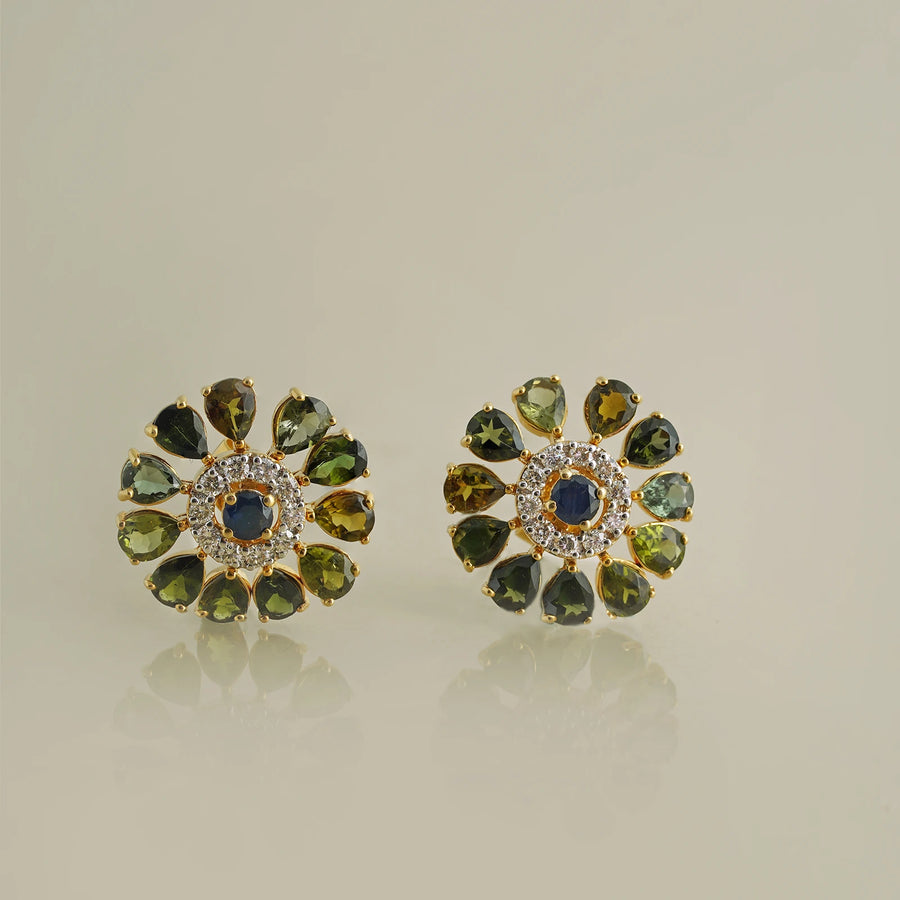 Dahlia Olive Ear Studs