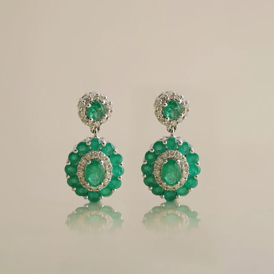 Azure Emerald Drop Earrings