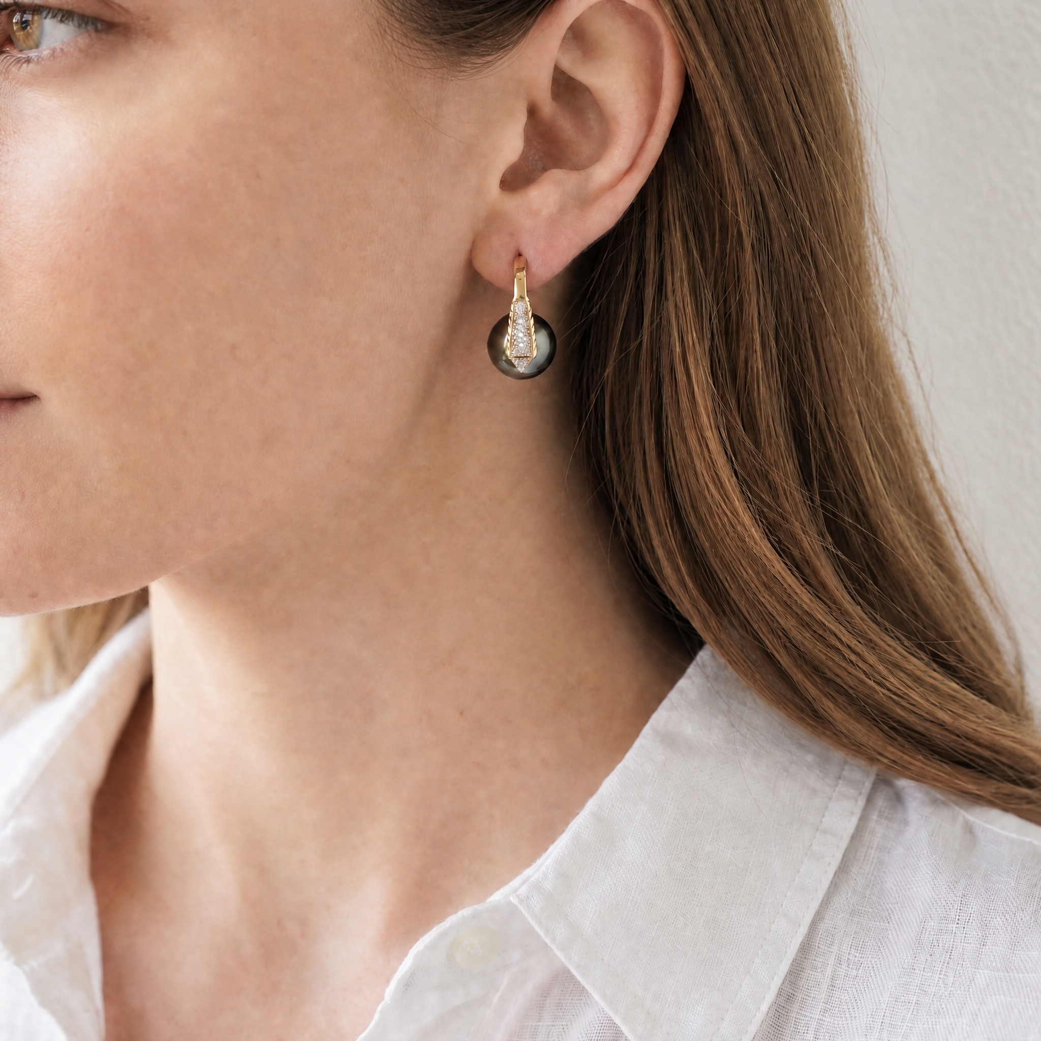 Grace Kelly Tahitian Pearl Statement Earrings