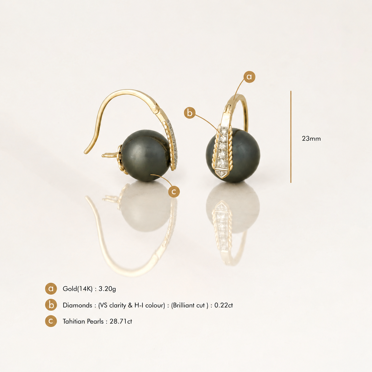 Grace Kelly Tahitian Pearl Statement Earrings
