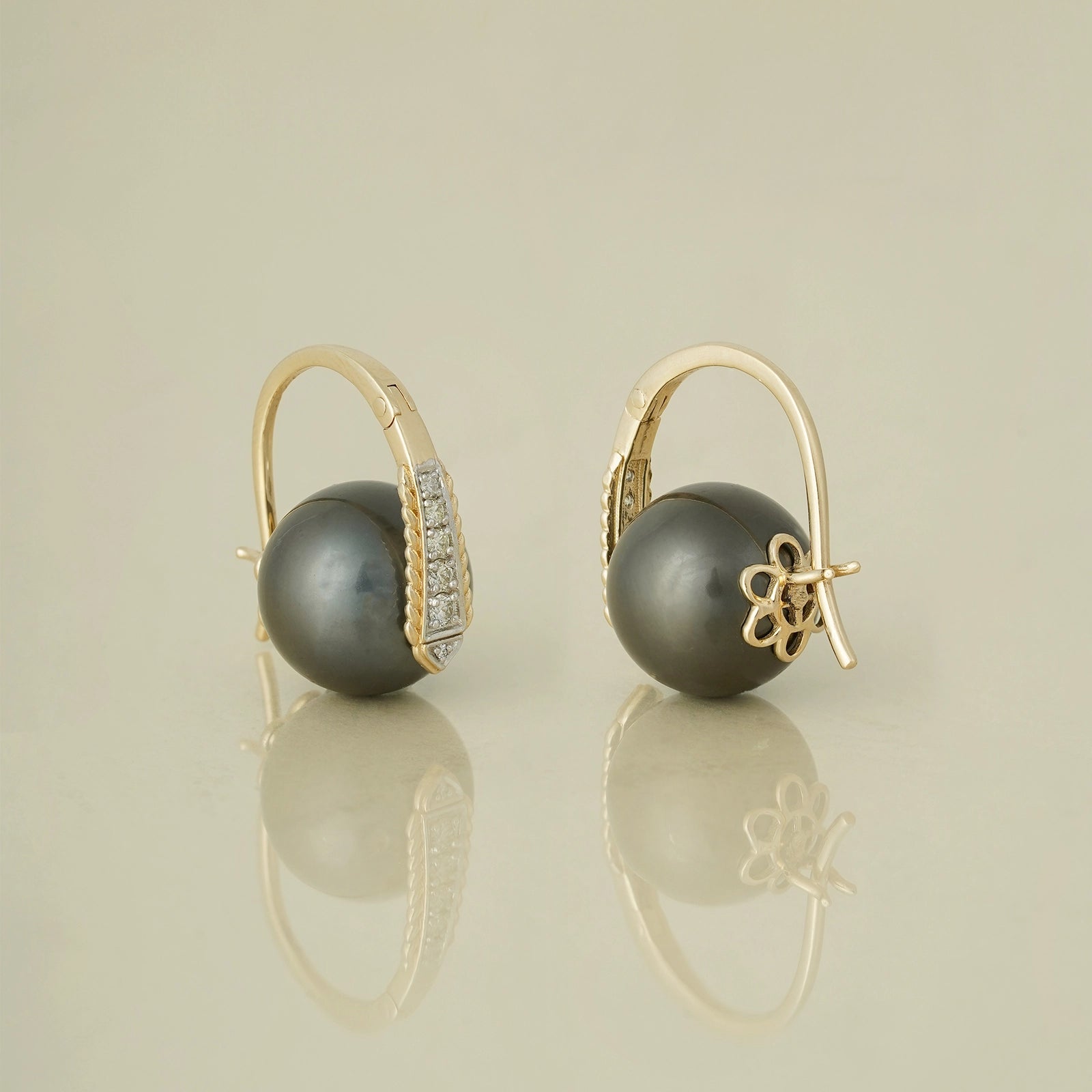 Grace Kelly Tahitian Pearl Statement Earrings
