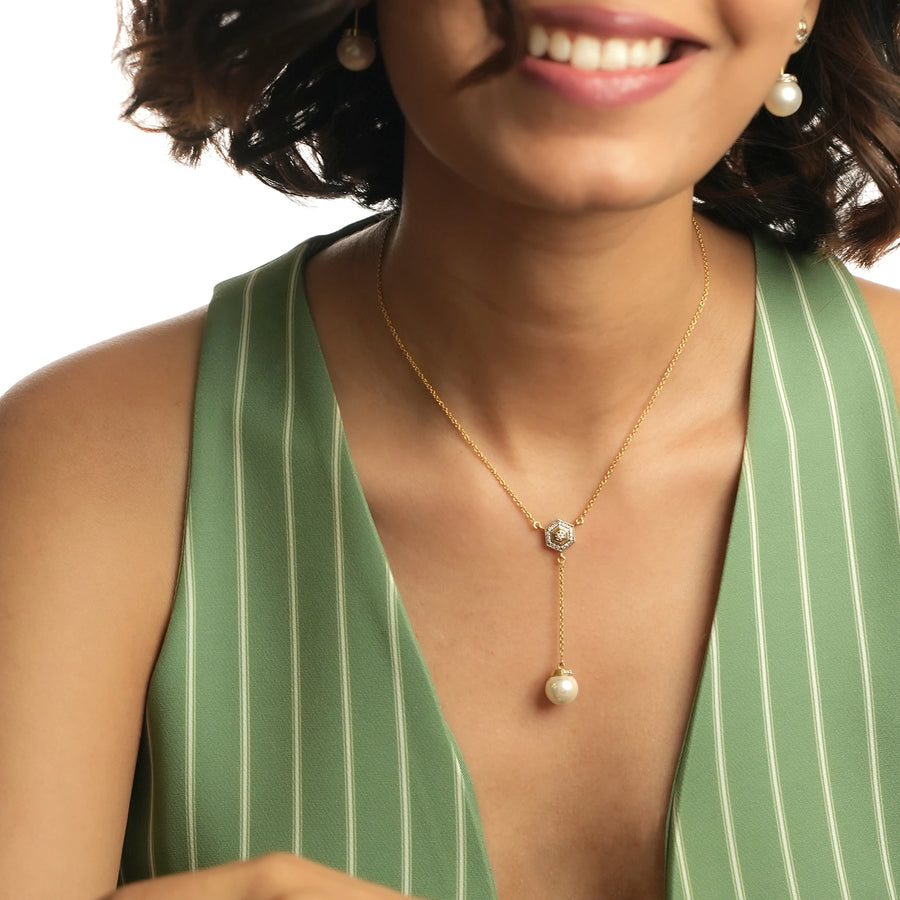 Hexa South Sea Pearl Lariat Necklace