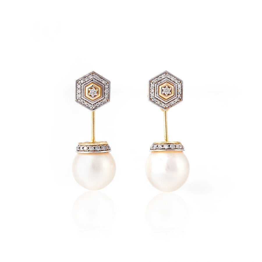 Hexa South Sea Pearl Earrings