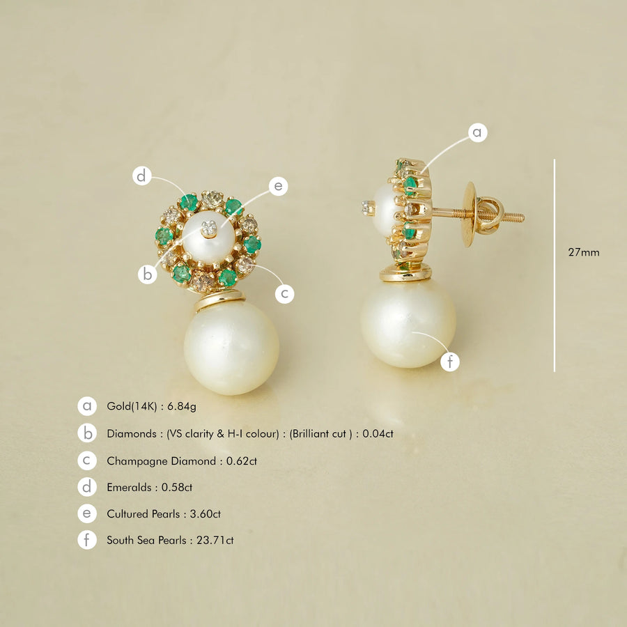 Jackie South Sea Pearl Drop Earrings