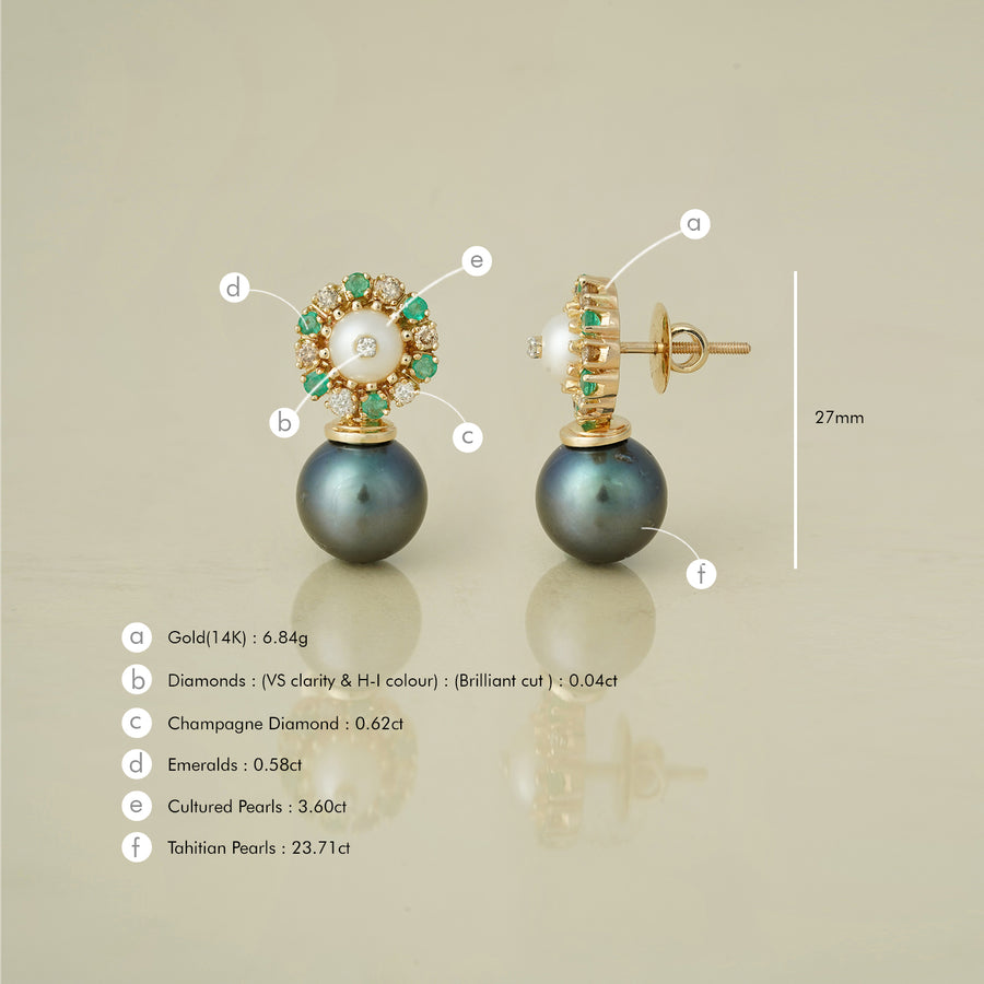 Jackie Tahitian Pearl Drop Earrings