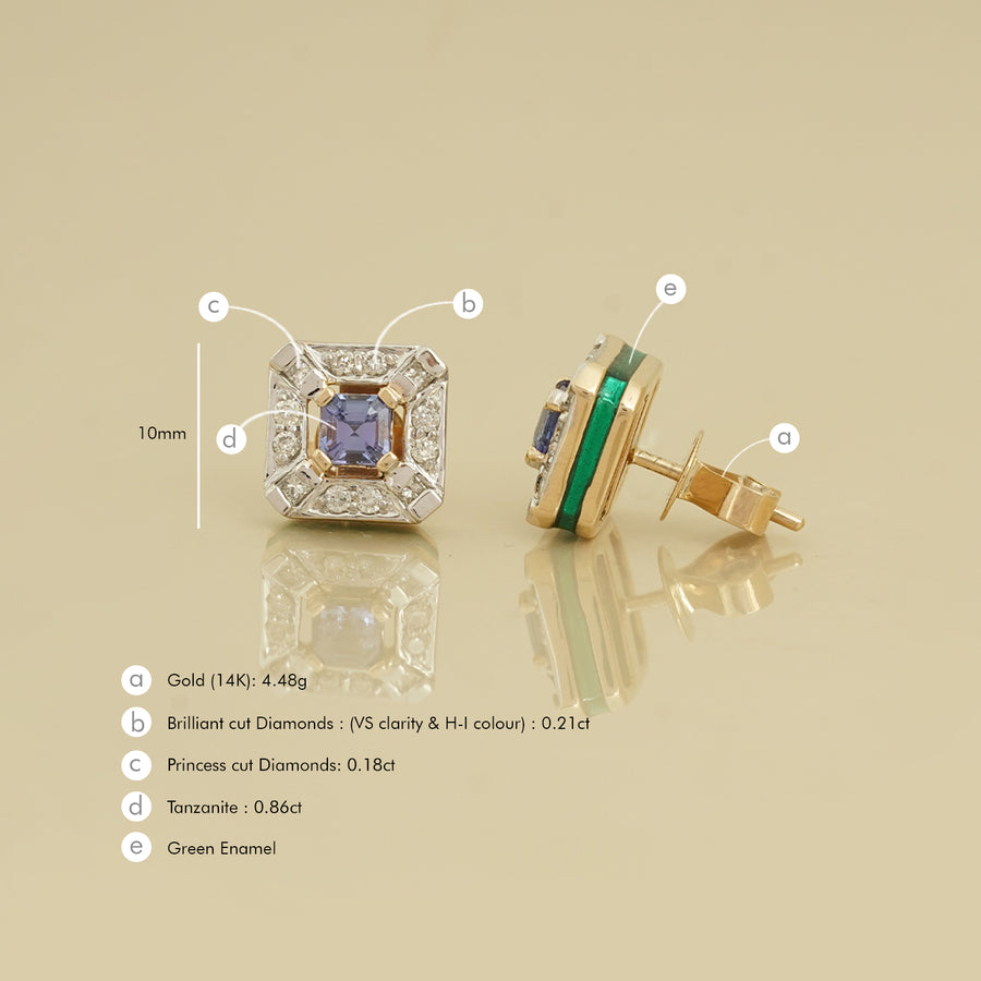 Nizam Tanzanite Ear Studs