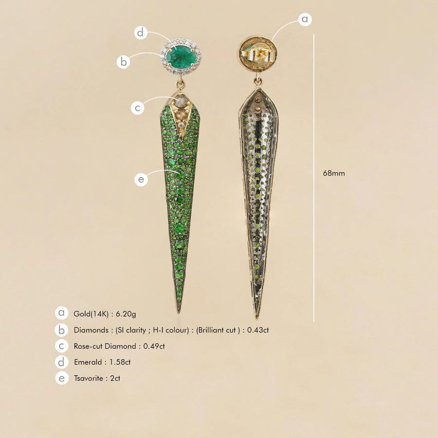 Rosa Emerald Tsavorite Earrings