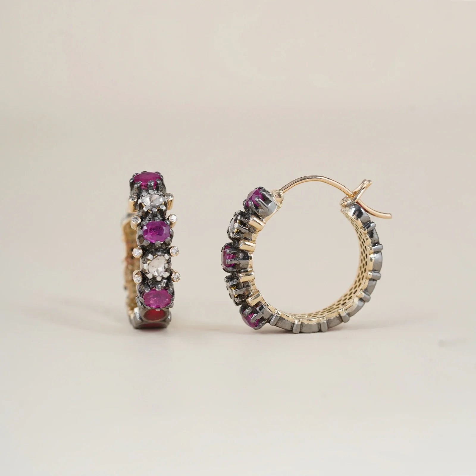 Rumi Ruby Hoop Earrings