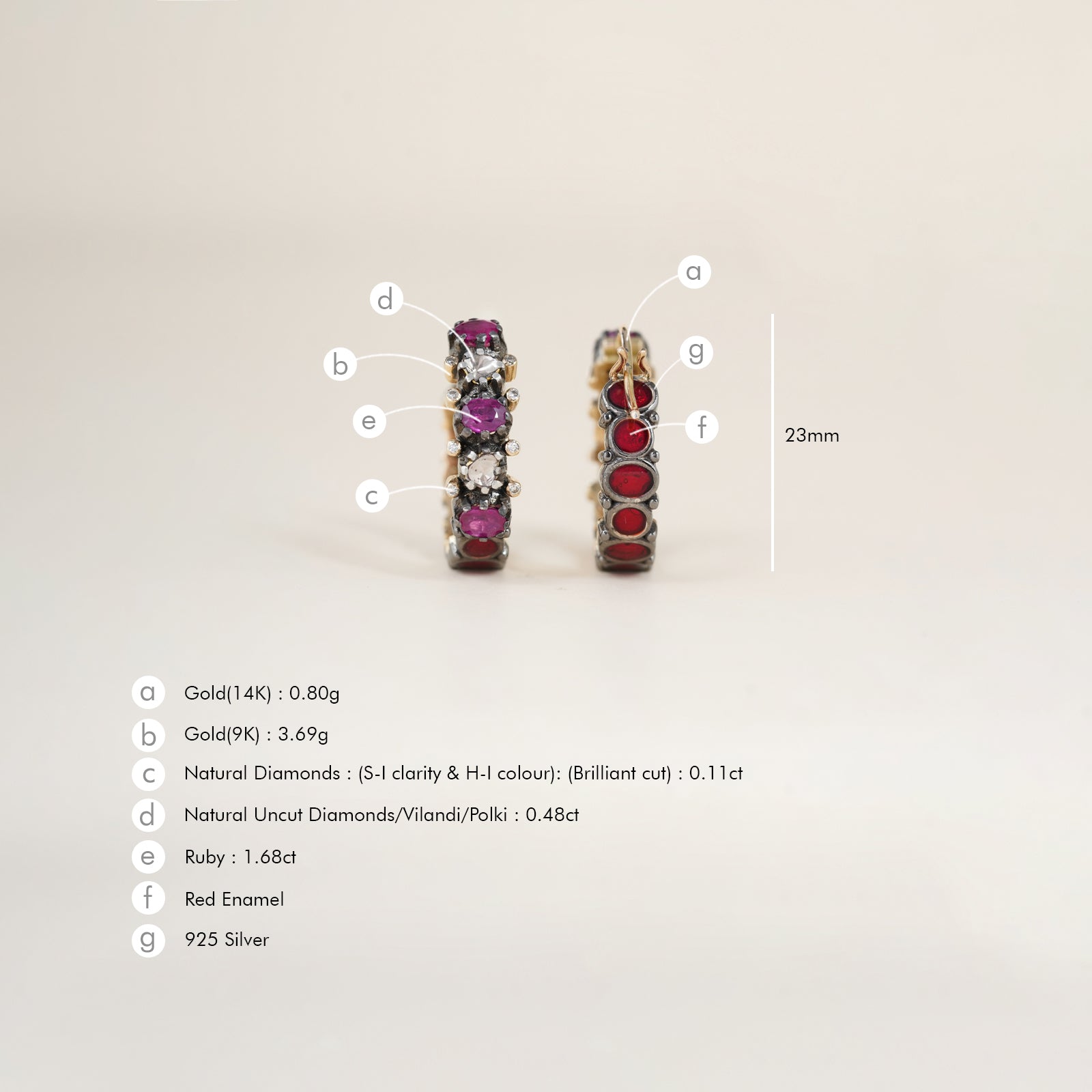Rumi Ruby Hoop Earrings