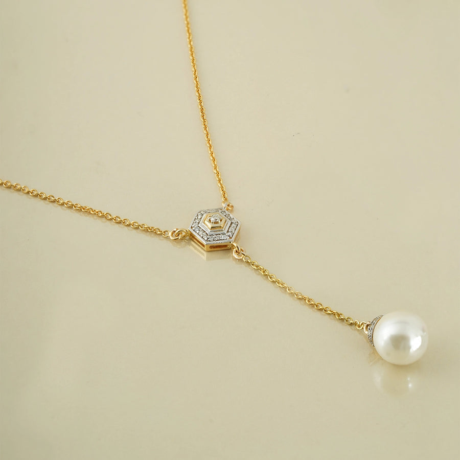 Hexa South Sea Pearl Lariat Necklace