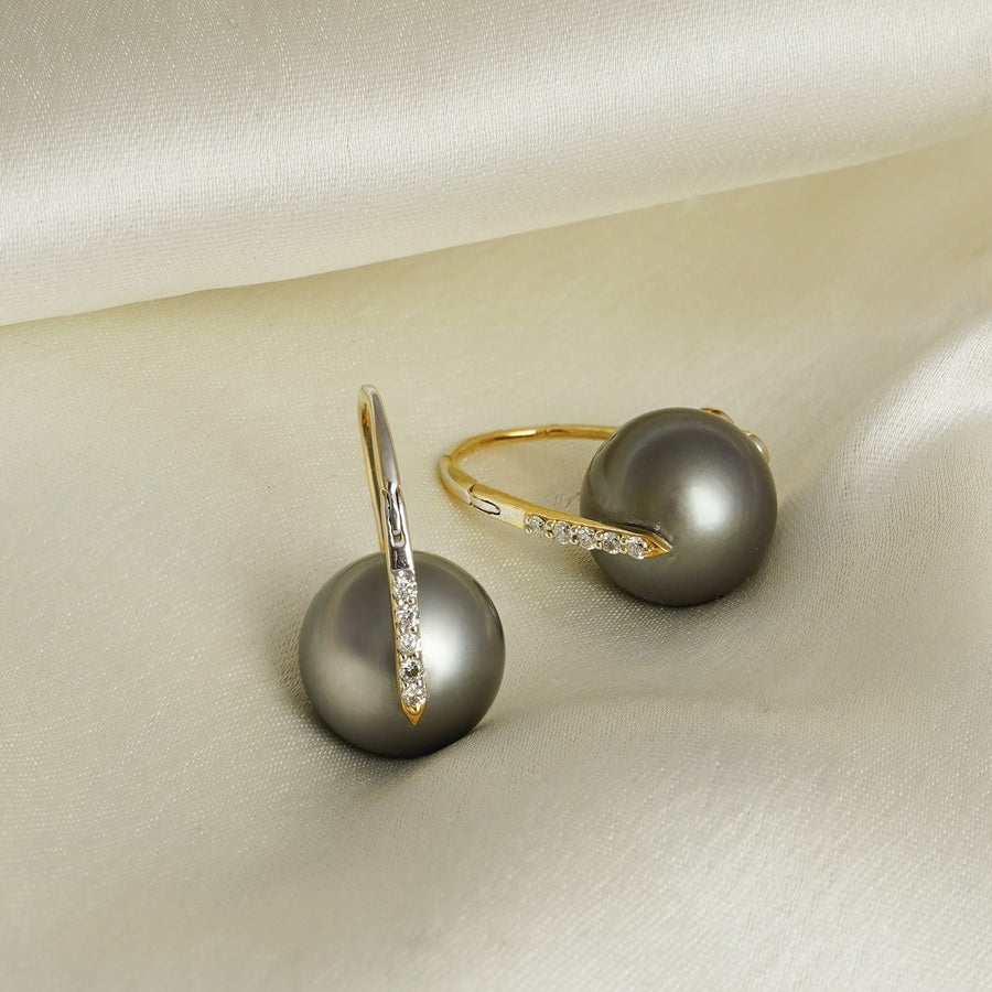Grace Kelly Ash Pearl Earrings