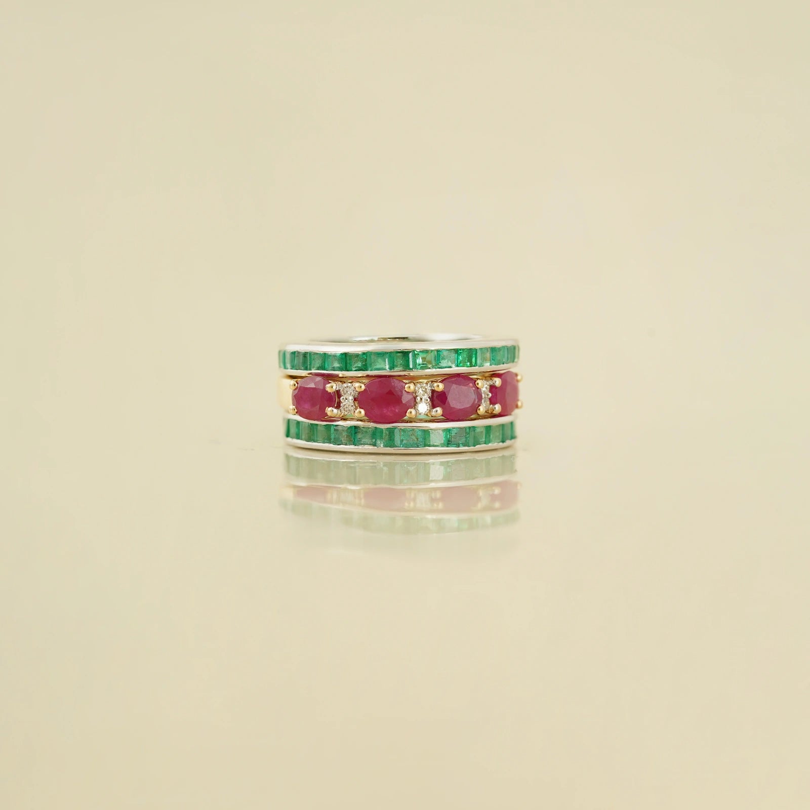 Jessica Ruby & Emerald Ring Set