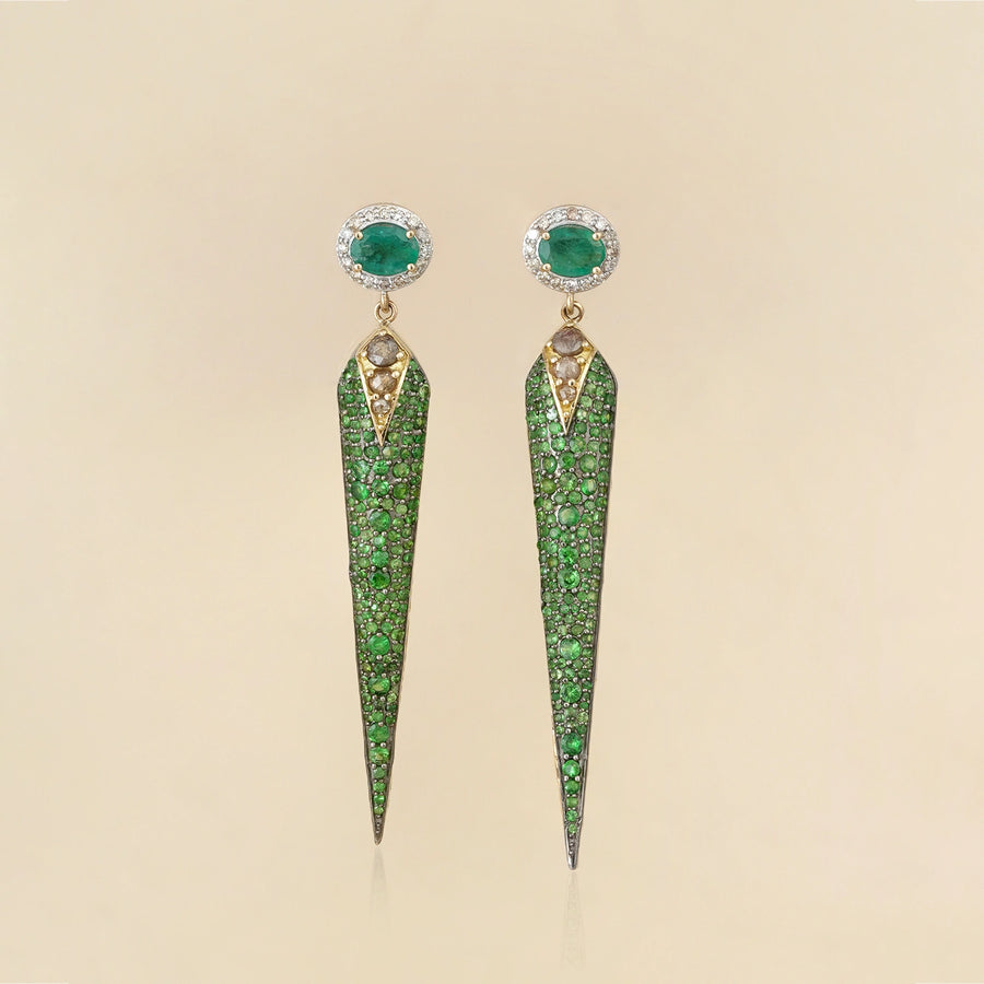 Rosa Emerald Tsavorite Earrings